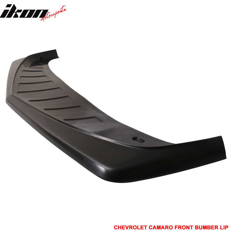 IKON MOTORSPORTS, Front Bumper Lip Compatible With 2014-2015 Chevrolet Camaro SS , Matte Carbon Fiber Z28 Style Front Lip Spoiler Wing Chin Splitter