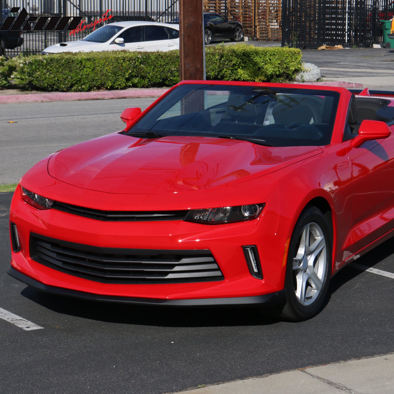 IKON MOTORSPORTS Front Bumper Lip, Compatible with 2016-2018 Chevrolet Camaro LT, OE Factory Style Gloss Black ABS Plastic Air Dam Chin Spoiler Protector Splitter 1PC