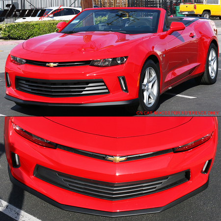 Front Bumper Lip Compatible With 2016-2018 Chevy Camaro, Factory Style Painted #WA8555 Black ABS Front Lip Finisher Under Chin Spoiler Add On by IKON MOTORSPORTS, 2017