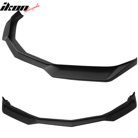 IKON MOTORSPORTS, Front Bumper Lip Compatible with 2016-2018 Chevy Camaro LT and RS Model Only, ZL1 Style Front  Spoiler Unpainted Black Carbon Fiber Print PP