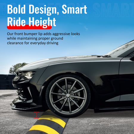 Fits 16-18 Chevy Camaro LT RS ZL1 PP Front Bumper Lip Chin Spoiler Gloss Black