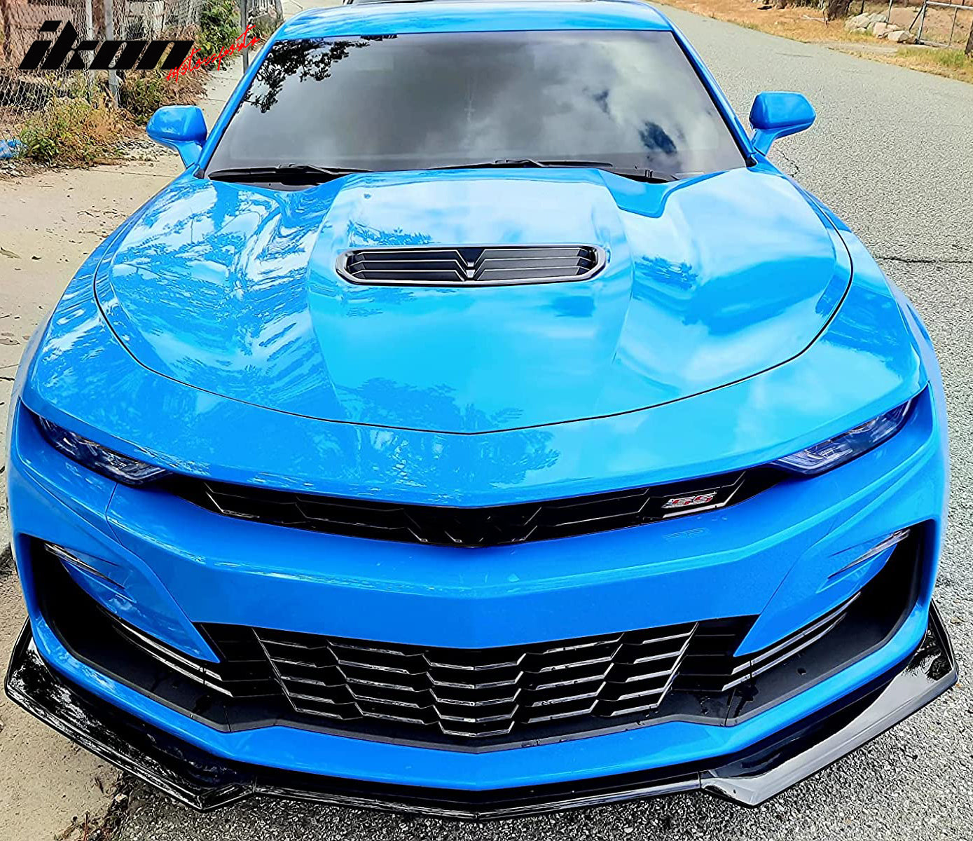 IKON MOTORSPORTS Front Bumper Lip Compatible with 2016 2023 Chevy Camaro 1LE Style ABS Plastic Front Air Chin Dam Bodykit Underbody Lip Spoiler Splitter Ikon Motorsports