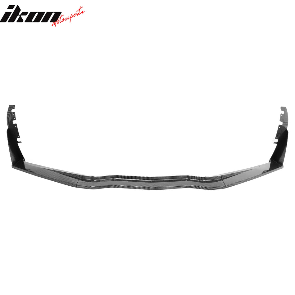 2014-2019 Chevy Corvette C7 Stingray & Z51 5PCS Front Lower Bumper Lip Air Dam Chin Spoiler Splitter + Winglets Stage 3 Style Carbon Fiber Print ABS