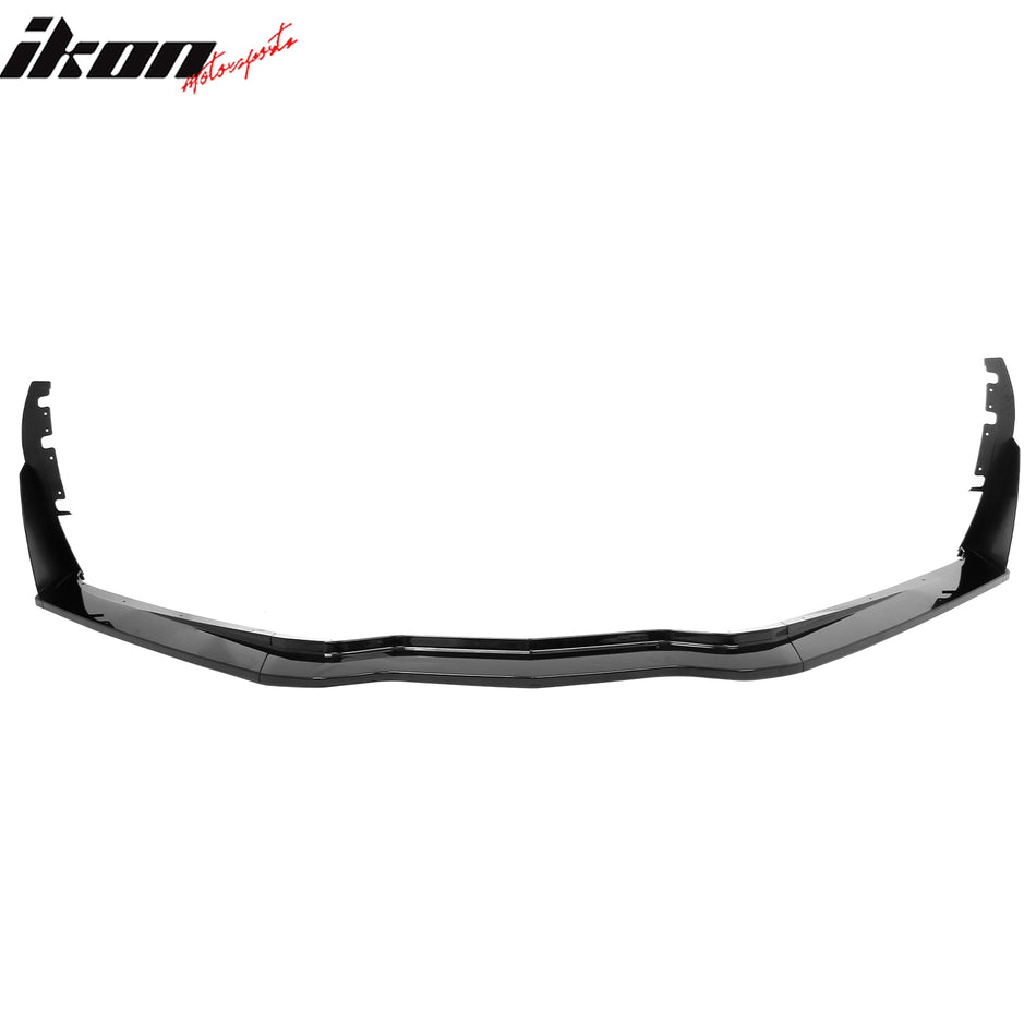 2014-2019 Chevrolet Corvette C7 Stingray & Z51 5PCS Front Lower Bumper Lip Air Dam Chin Spoiler Splitter + Winglets Stage 3 Style Gloss Black ABS