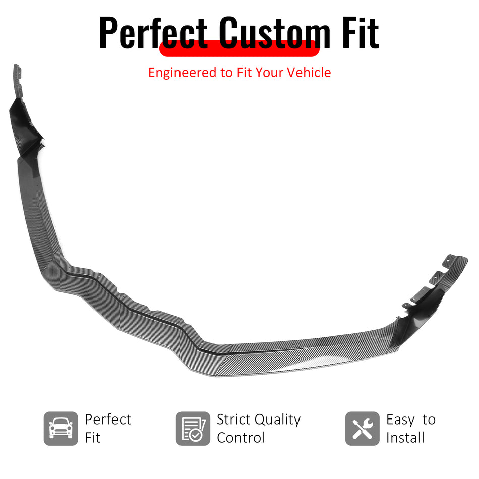Fits 14-19 Corvette Z06/ZR1 Stage 3 Front Bumper Lip+Winglets Carbon Fiber Print