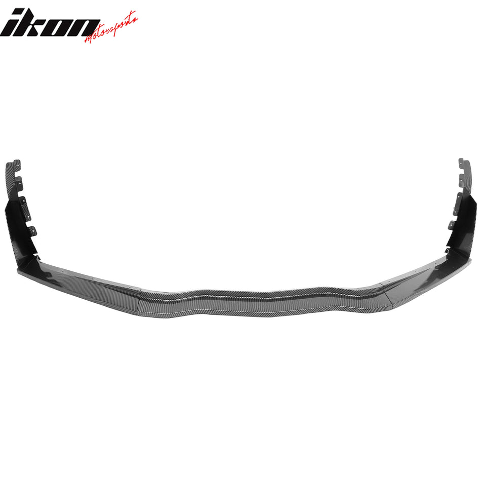 2014-2019 Chevrolet Corvette C7 Z06/ZR1/Grand Sport 5PCS Front Lower Bumper Lip Air Dam Chin Spoiler + Winglets Stage 3 Style Carbon Fiber Print ABS