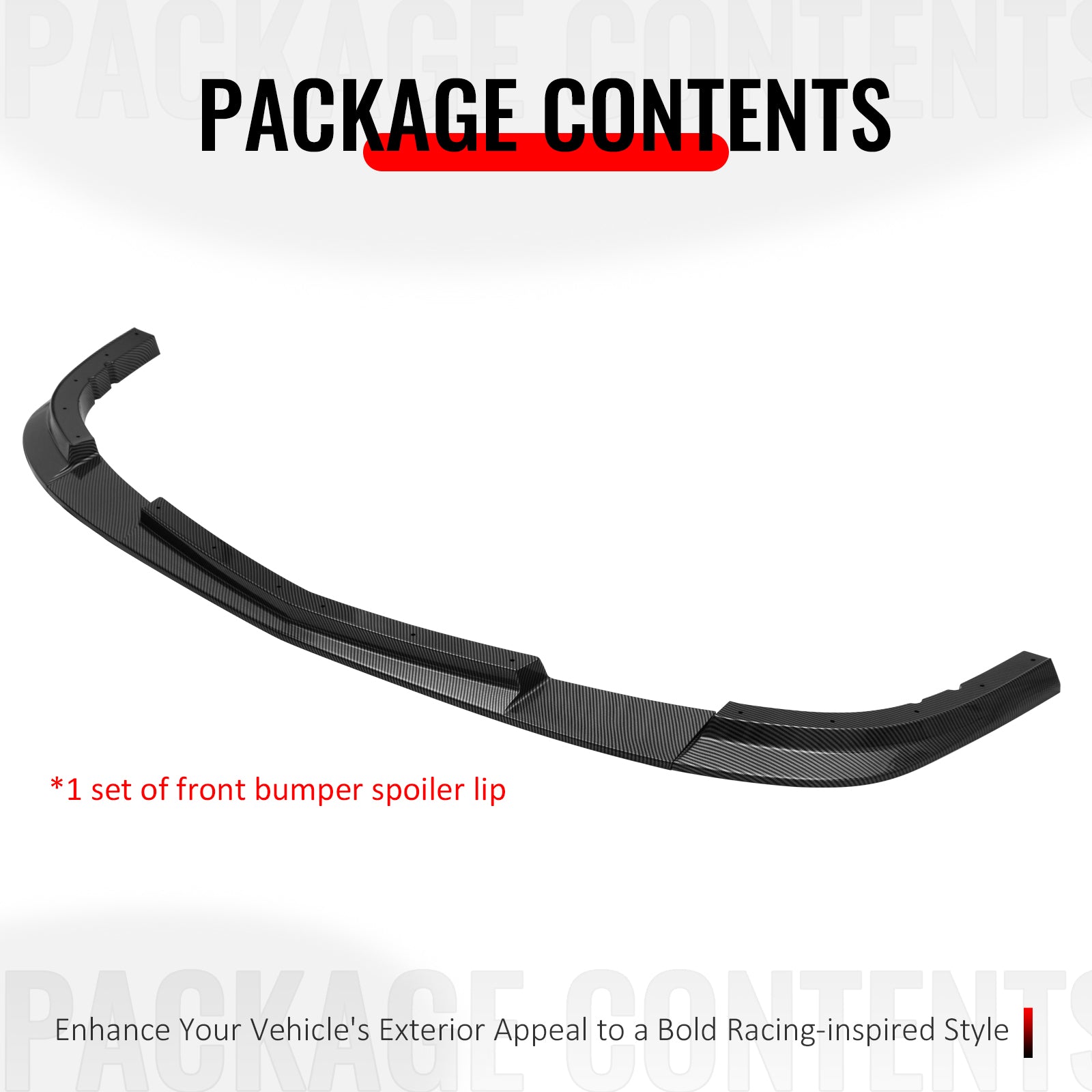 For 05-13 Corvette Base ZR1 Front Bumper Lip Chin Spoiler Carbon Fiber Print ABS