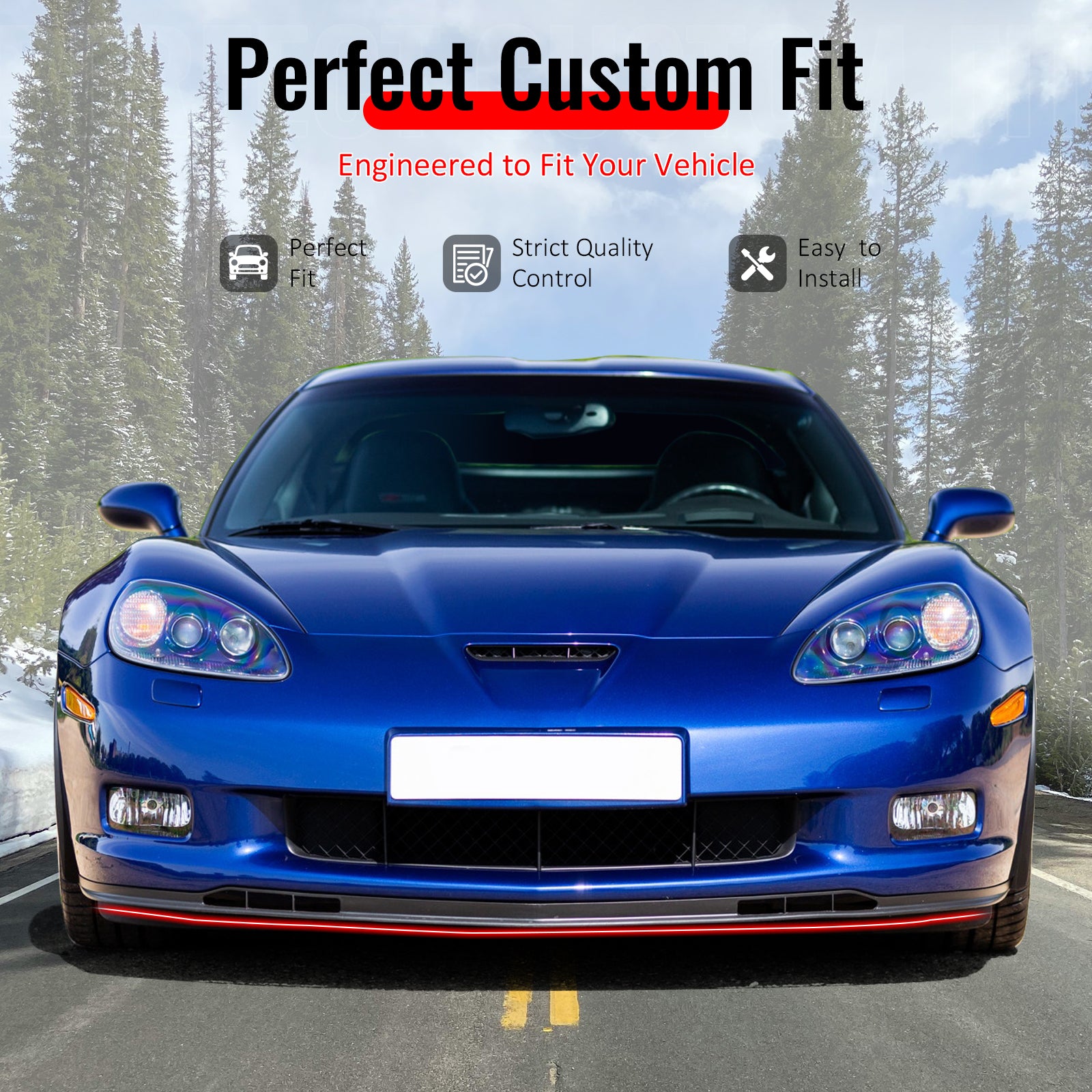 Fits 05-13 Chevy Corvette C6 Z06 OE Factory Style Front Bumper Lip Spoiler - PU