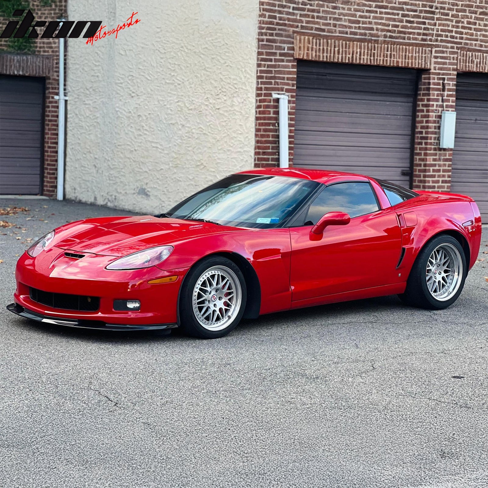 Fits 06-13 Corvette C6 Front Bumper Lip ZR1 Style 3PC Spoiler Carbon Fiber Print