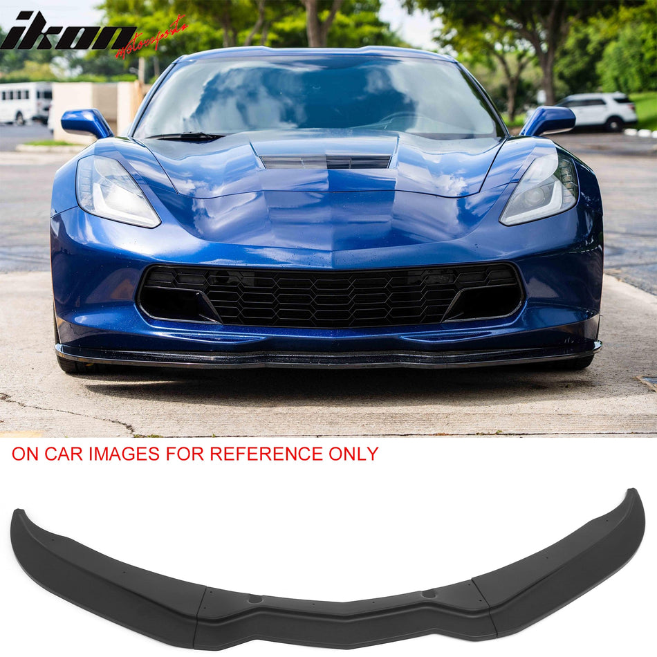 2014-2019 Chevrolet Corvette C7 Stage 2 Style 3PCS Front Bumper Lip Matte Black PP