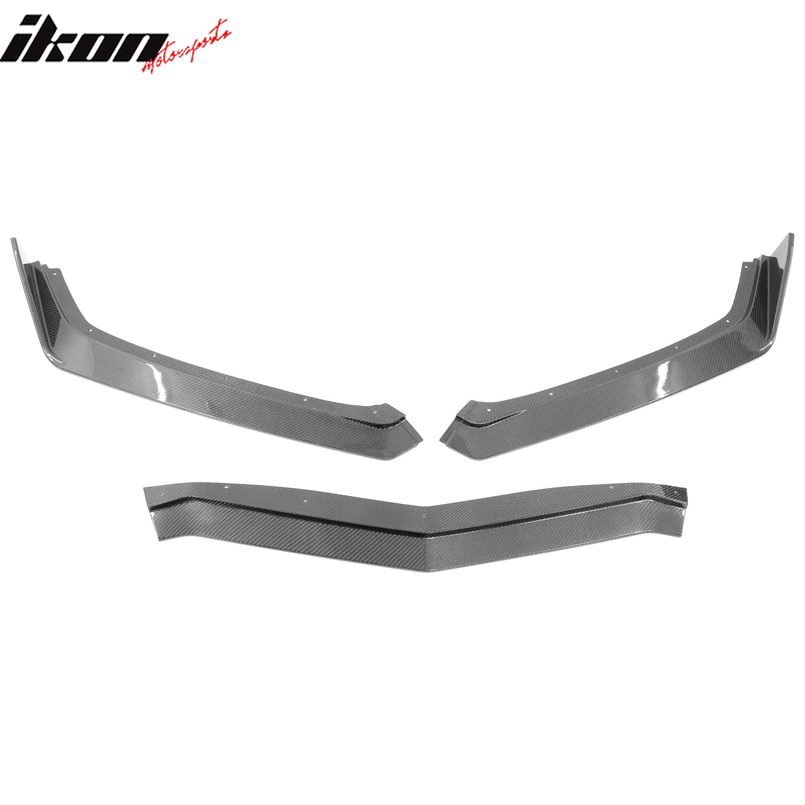 Fits 20-25 Chevy Corvette C8 5VM Style 3PC Carbon Fiber Front Bumper Lip Spoiler