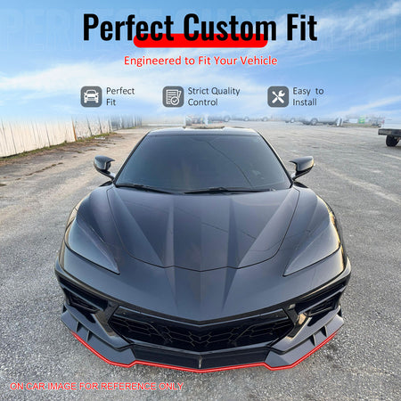 Fit 2020-2026 Chevy Corvette C8 Stingray/Z51 Front Bumper Lip SK Style