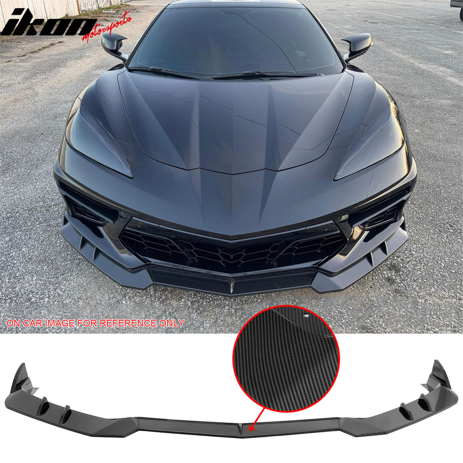 2020-2026 Chevy Corvette C8 Stingray/Z51 SK Style Front Bumper Lip Carbon Fiber Print 3PCS