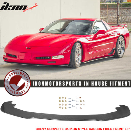 Fits 97-04 Chevy Corvette C5 IKON Style Front Lip + Side Skirts Carbon Fiber CF