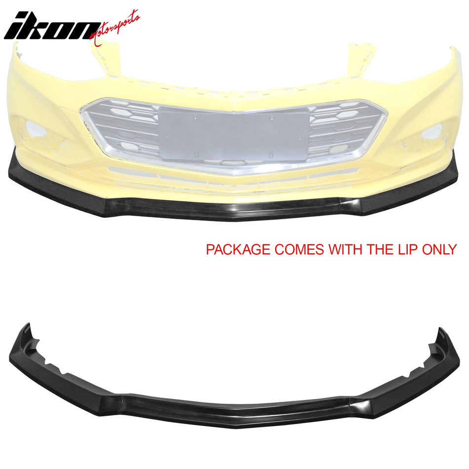 2016-2018 Chevrolet Cruze Unpainted Front Bumper Lip Lower Chin Spoiler PU 3PCS