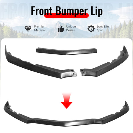 Fits 16-18 Chevrolet Cruze Front Bumper Lip Spoiler Splitter Chin Unpainted 3PCS