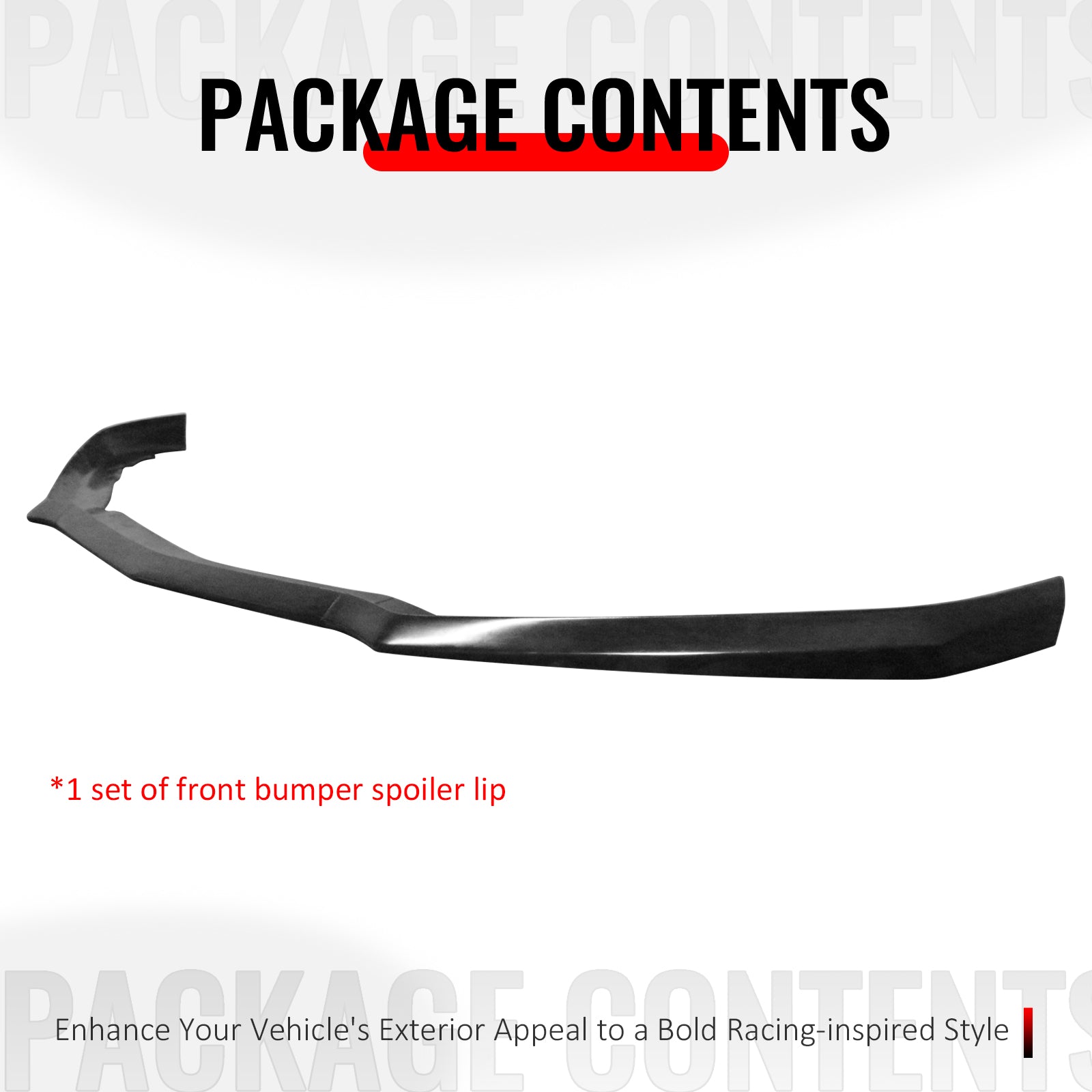 Fits 16-18 Chevrolet Cruze Front Bumper Lip Spoiler Splitter Chin Unpainted 3PCS
