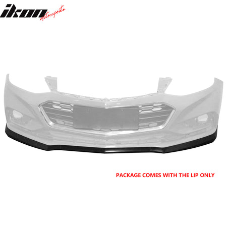 Fits 16-18 Chevrolet Cruze Front Bumper Lip Spoiler Splitter Chin Unpainted 3PCS