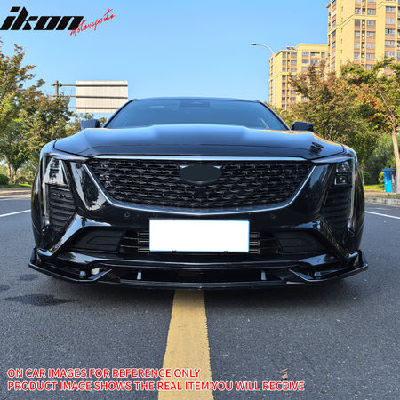Fits 25-26 Cadillac CT5 Luxury Trim Matte Black Front Bumper Lip Spoiler PP 3PCS