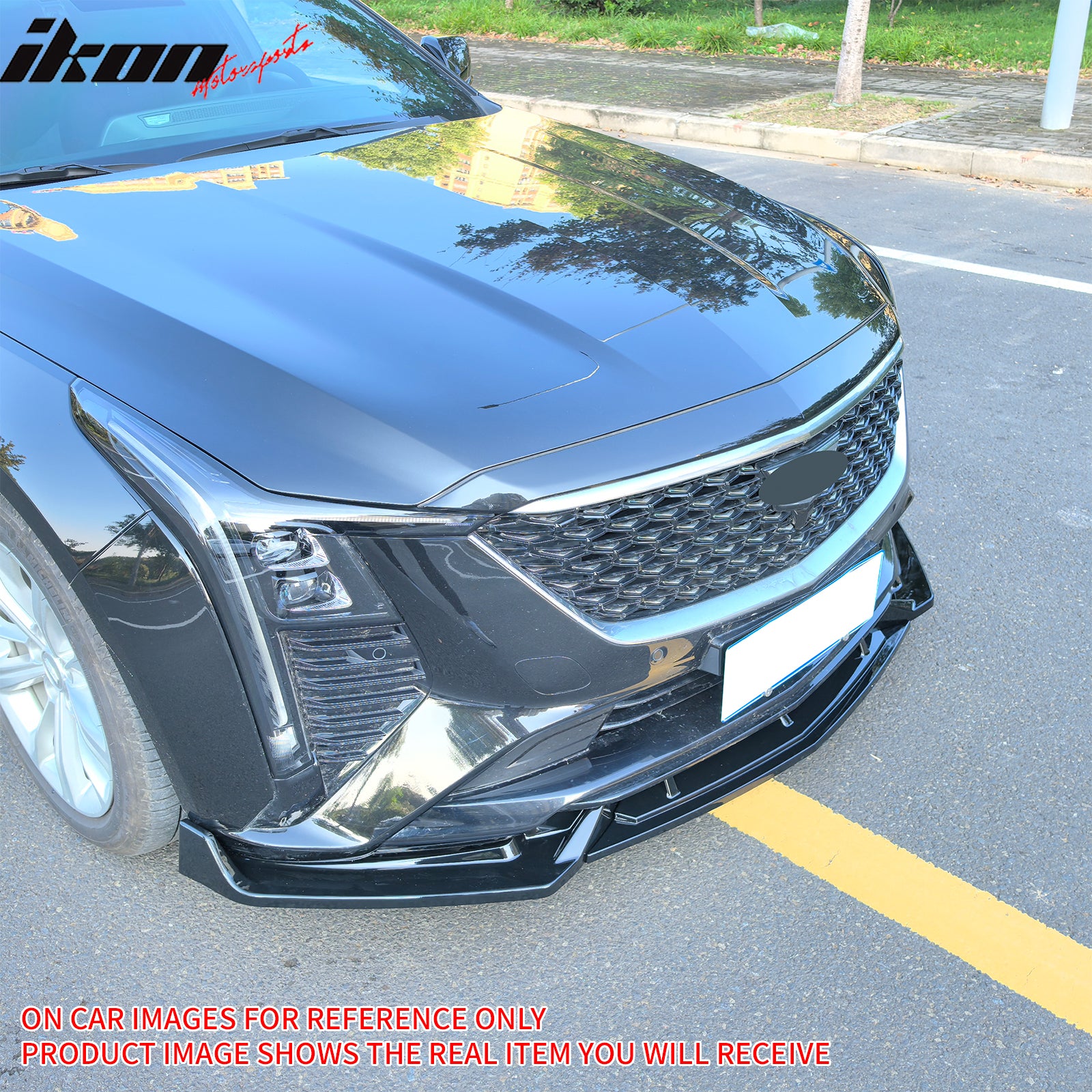 Fits 25-26 Cadillac CT5 Luxury Trim Matte Black Front Bumper Lip Spoiler PP 3PCS
