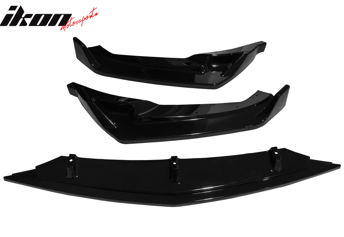 Fits 2025 Cadillac CT5 Luxury Trim Gloss Black Front Bumper Lip Spoiler PP 3PCS