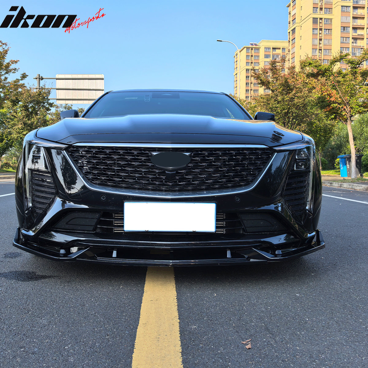 Fits 25-26 Cadillac CT5 Luxury Trim Gloss Black Front Bumper Lip Spoiler PP 3PCS