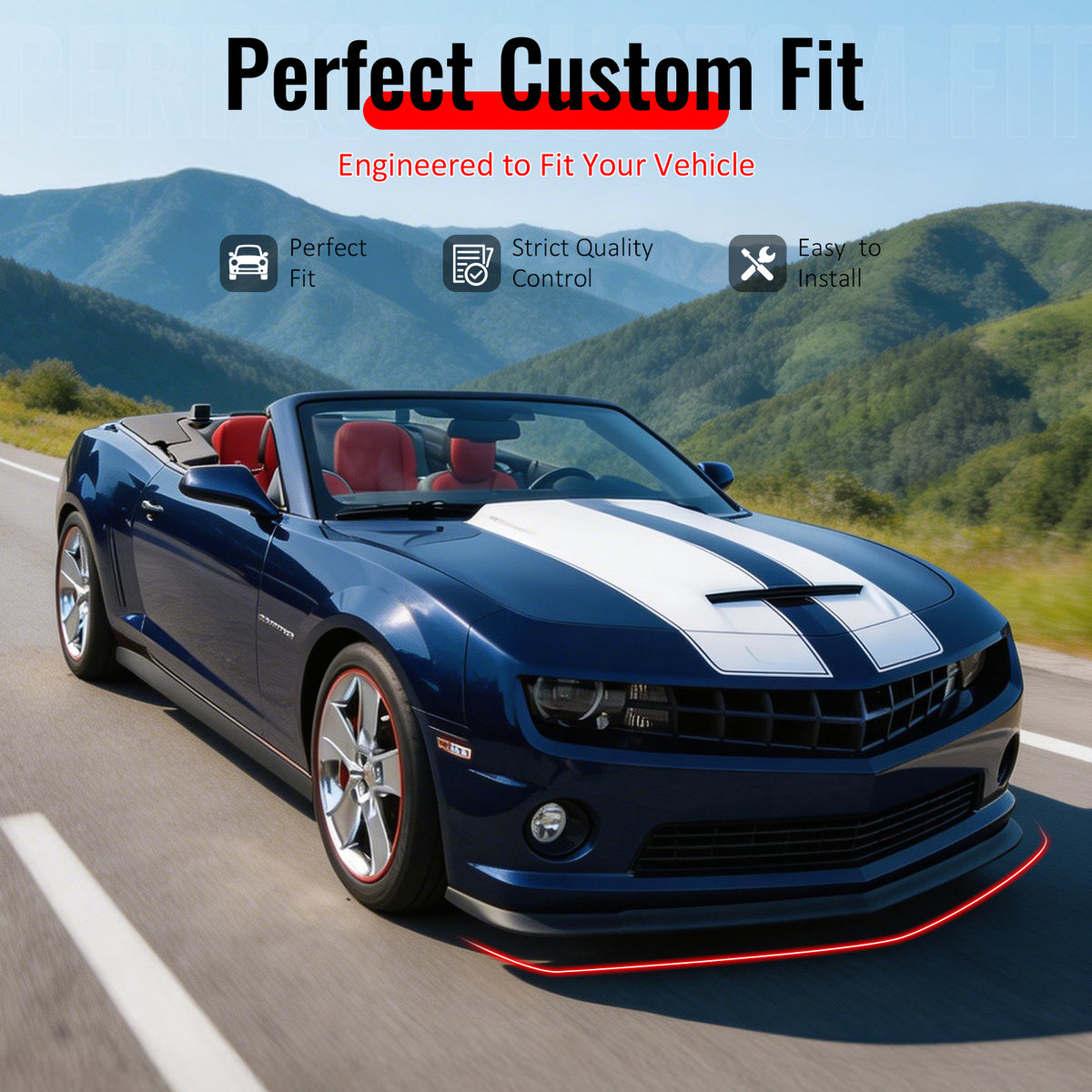 Fits 10-13 Chevy Camaro V8 SS SLP Style Front Bumper Lip Spoiler PU Unpainted
