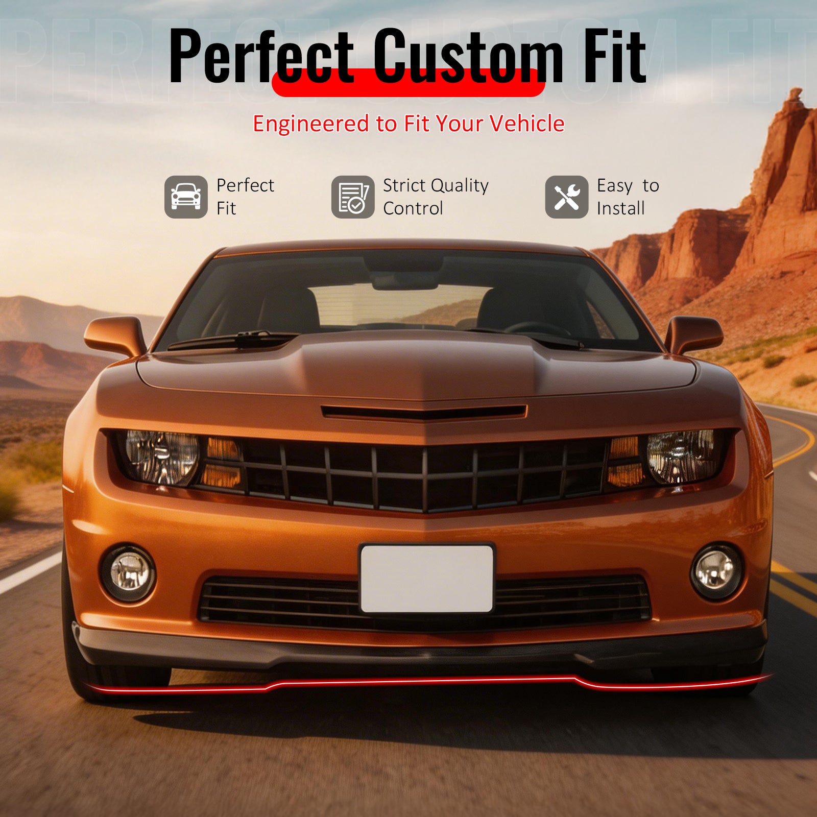 Fits 10-13 Chevy Camaro V8 SS Front Bumper Lip Spoiler Splitter PU Unpainted