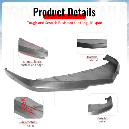 Fits 10-13 Chevy Camaro V8 SS Front Bumper Lip Spoiler Splitter PU Unpainted