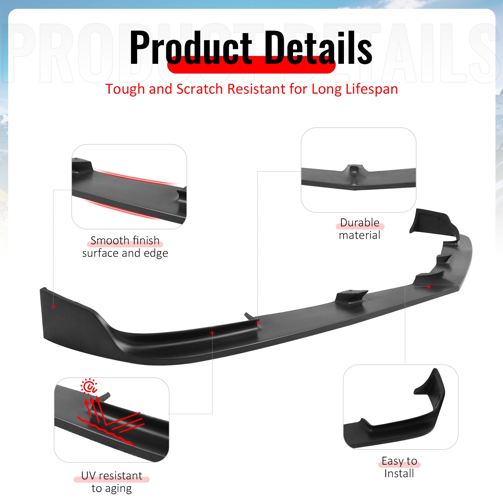 Fits 10-13 Chevy Camaro V8 SS SLT Style Front Bumper Lip Spoiler PU Unpainted