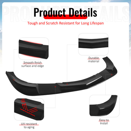 Fits 06-13 Chevy Corvette C6 Z06 ZR1 SP Style Front Bumper Lip Chin PU Unpainted
