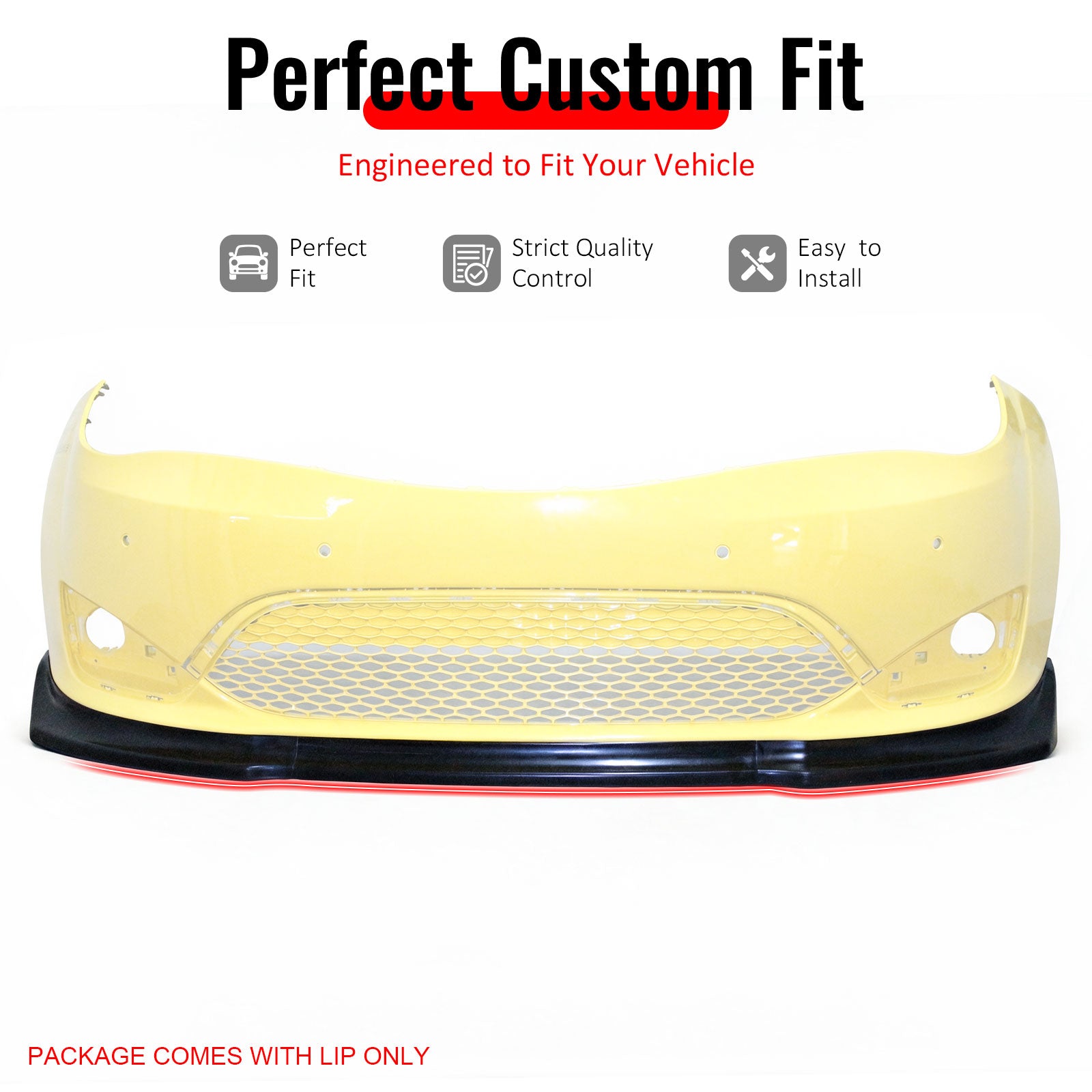 Fits 17-20 Chrysler Pacifica Front Bumper Lip Spoiler Splitter Unpainted PU 3PCS