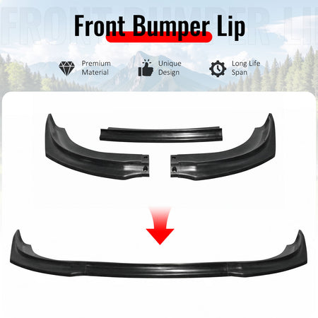 Fits 17-20 Chrysler Pacifica Front Bumper Lip Spoiler Splitter Unpainted PU 3PCS