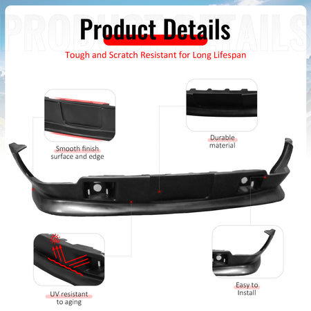 Fits 98-04 Chevy S10 GMC Sonoma Extreme Style Front Bumper Lip Chin PU Unpainted