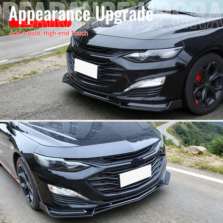 For 19-25 Chevrolet Malibu IKON Front Bumper Lip Chin Spoiler Carbon Fiber Print