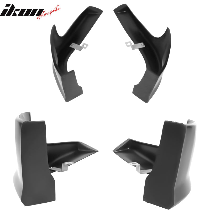 Fits 06-10 Dodge Charger IKON Style Front Bumper Lip Side Apron Unpainted PU 2PC