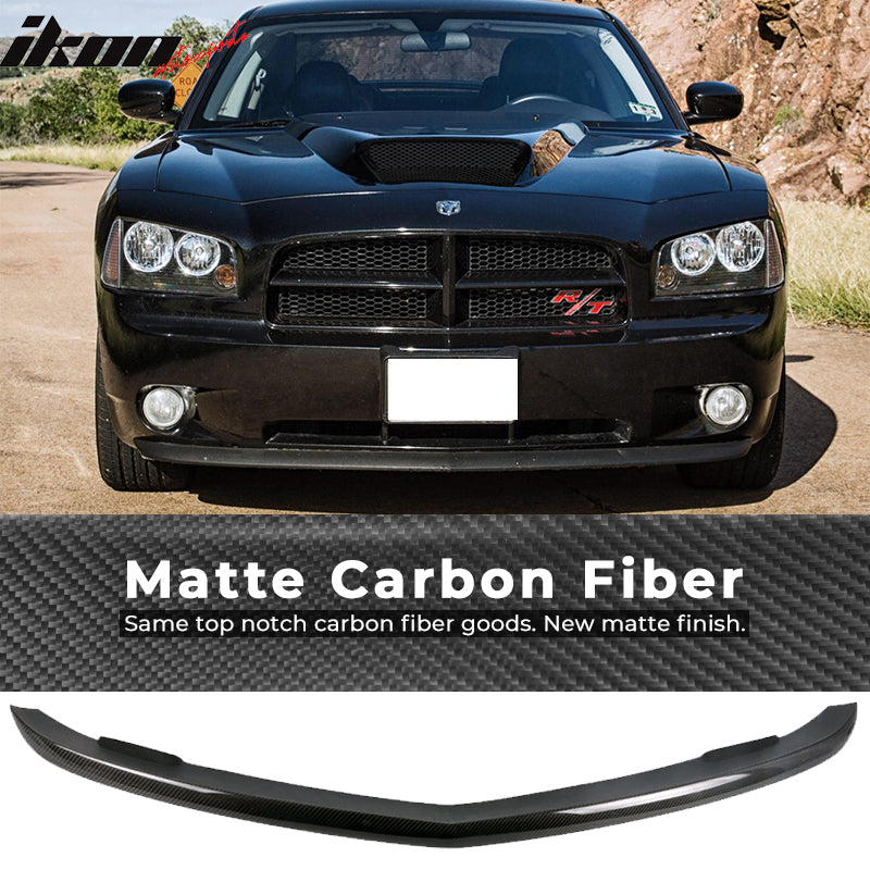 2006-2010 Dodge Charger OEM Style Matte Carbon Fiber Front Bumper Lip