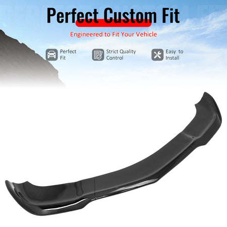 IKON MOTORSPORTS Front Bumper Lip, Compatible with 2012-2014 Dodge Charger SRT8 Only, IKON Style Gloss Black PP Polypropylene Add-on Air Dam Chin Spoiler Protector Splitter 3PCS