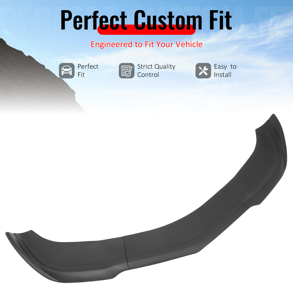 IKON MOTORSPORTS Front Bumper Lip, Compatible with 2012-2014 Dodge Charger SRT8 Only, IKON Style Matte Black PP Polypropylene Add-on Air Dam Chin Spoiler Protector Splitter 3PCS