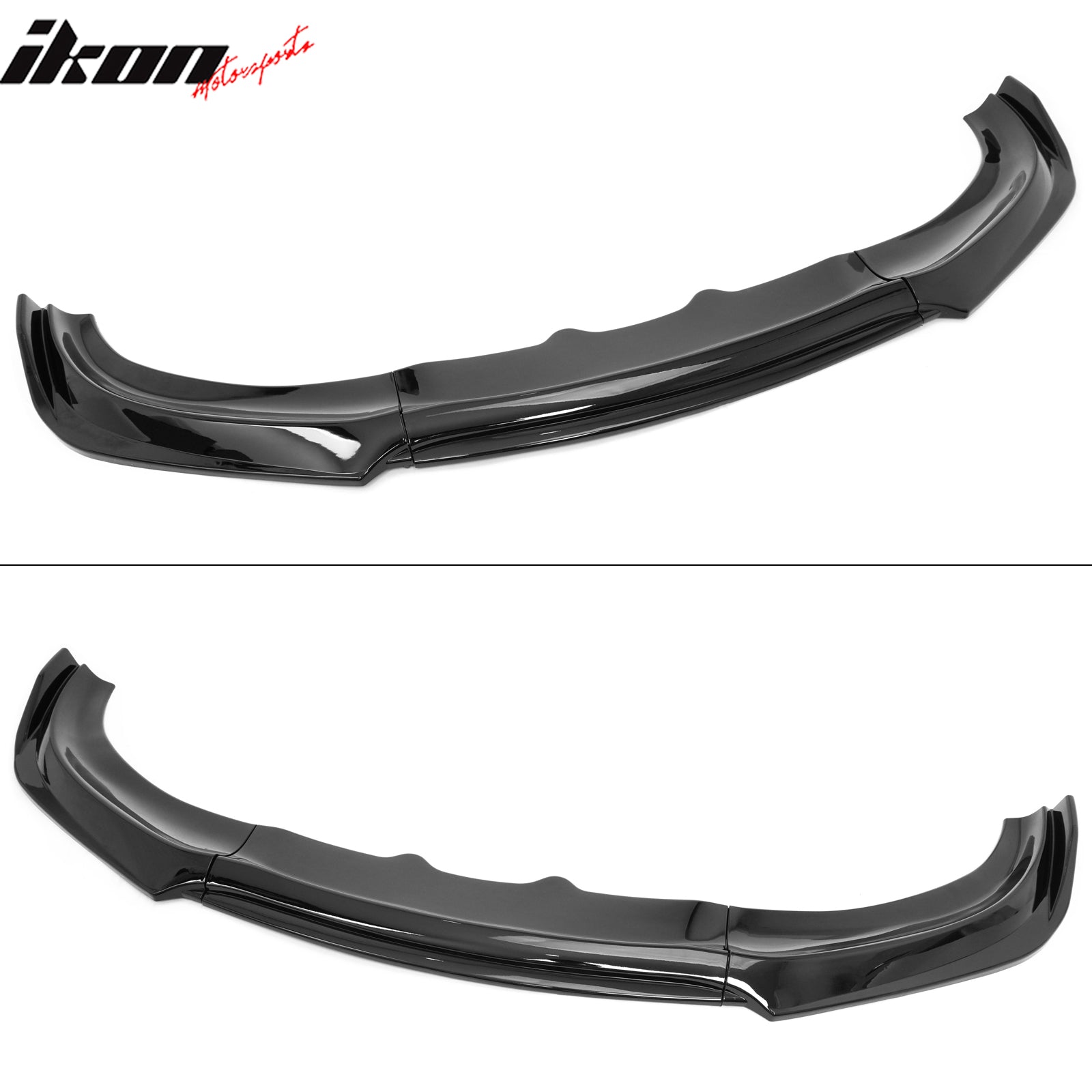 Fits 15-23 Dodge Charger IKON V2 Front Bumper Lip Spoiler Gloss Black PP 3PCS