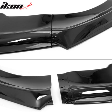 Fits 15-23 Dodge Charger IKON V2 Front Bumper Lip Spoiler Gloss Black PP 3PCS