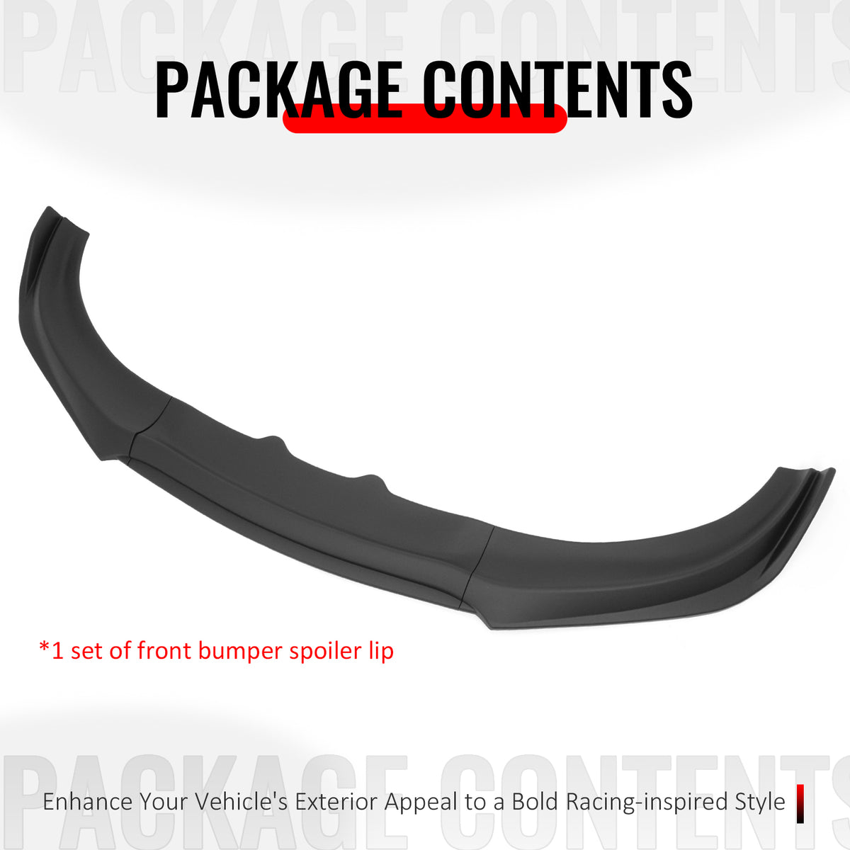 Fits 15-23 Dodge Charger IKON V2 Front Bumper Lip Spoiler Matte Black PP 3PCS