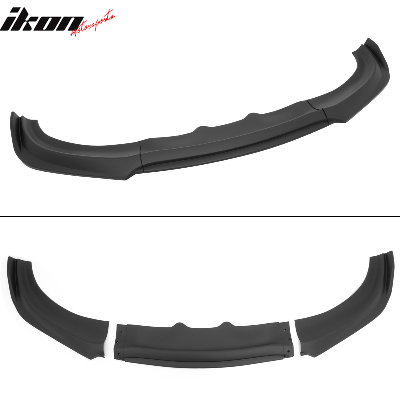 Fits 15-23 Dodge Charger IKON V2 Front Bumper Lip Spoiler Matte Black PP 3PCS