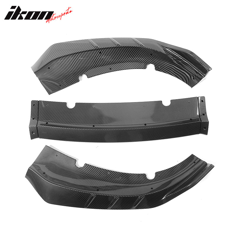 IKON MOTORSPORTS, Front Bumper Lip Compatible With 2015-2023 Dodge Charger, IKON V3 Style ABS Air Dam Spoiler Splitter 3PCS