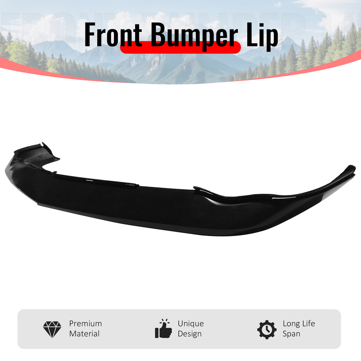 Fits 08-10 Dodge Challenger MDP Style Front Bumper Lip PU Spoiler Chin Splitter