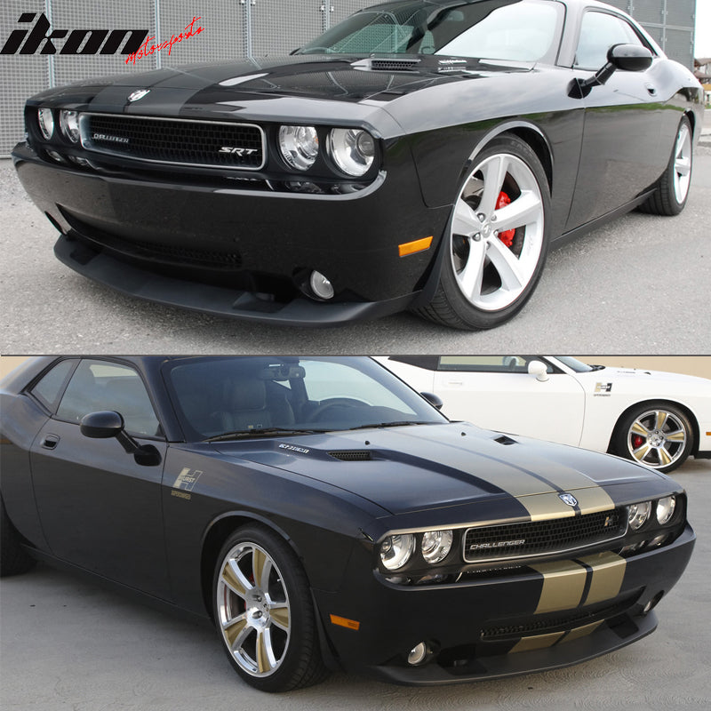 Front Bumper Lip Compatible With 2008-2010 Dodge Challenger, Unpainted PU by IKON MOTORSPORTS