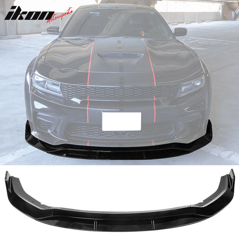 Fits 20-23 Dodge Charger Widebody, IKON V2 Style Front Bumper Lip 4pcs ABS