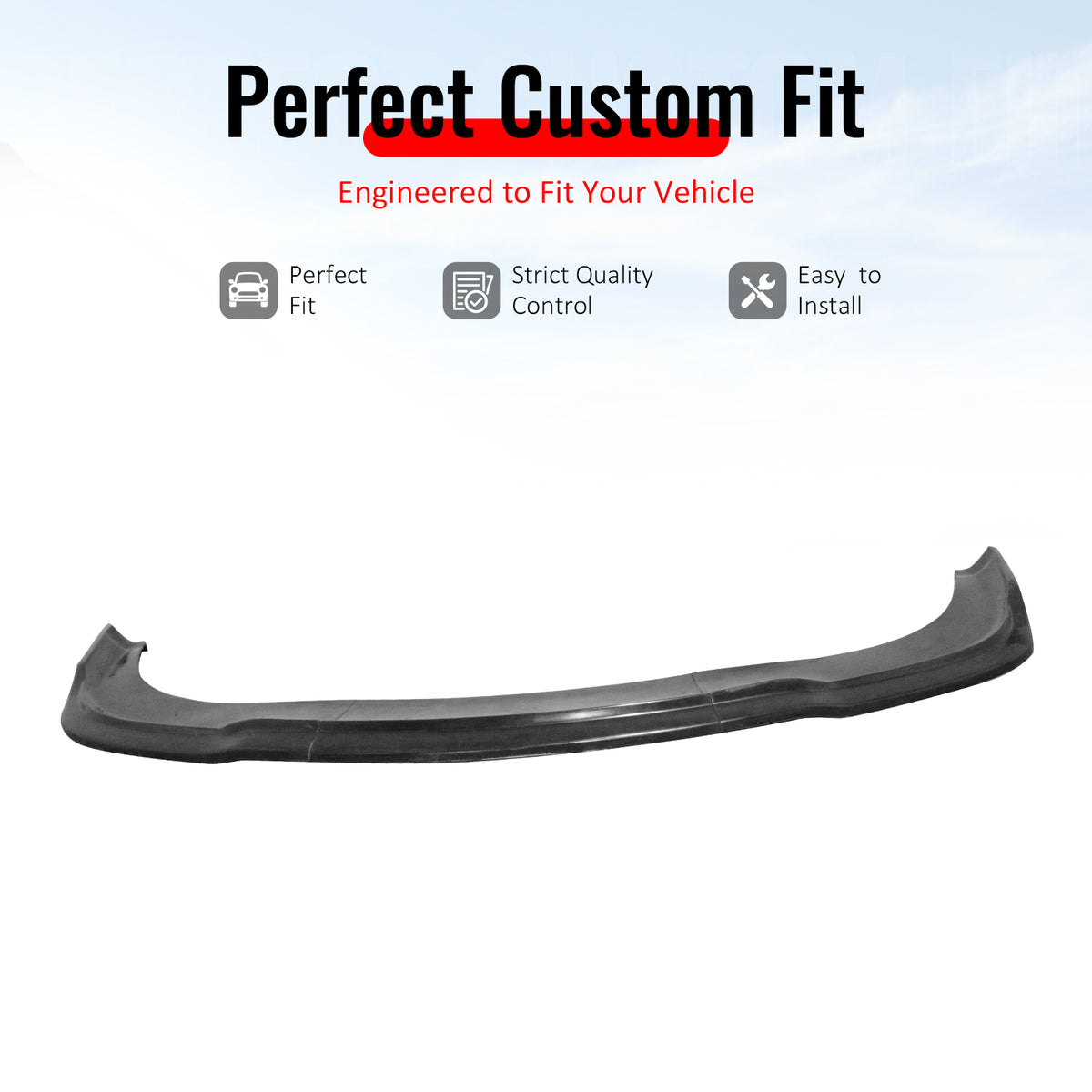 IKON MOTORSPORTS Front Bumper Lip, Compatible with 2011-2020 Dodge Grand Caravan, CK Style Unpainted Black PU Air Dam Chin Spoiler Protector Splitter 3PCS