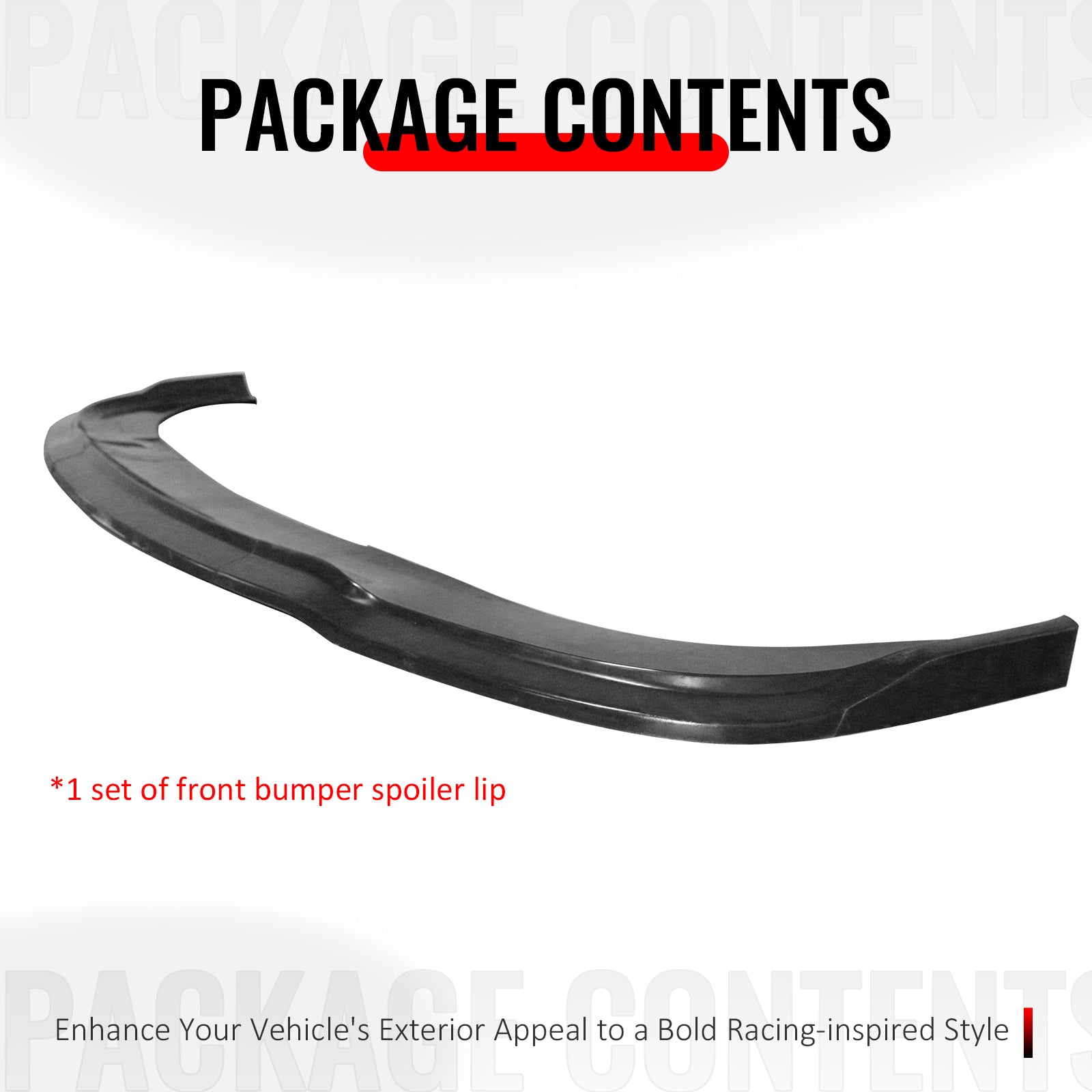 For 11-20 Dodge Grand Caravan CK Style Front Bumper Lip Spoiler Unpainted PU 3PC