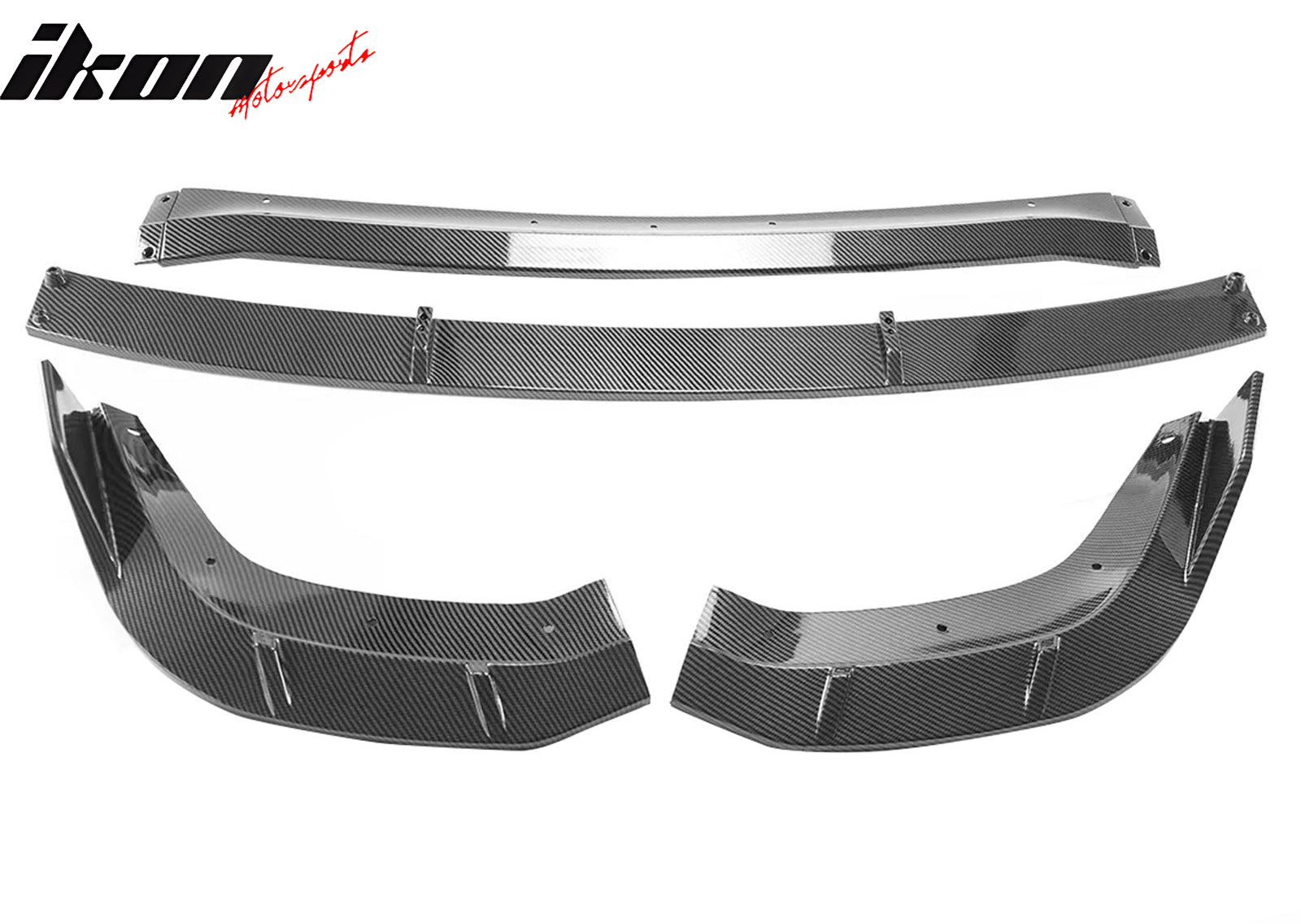 Fits 21-24 Dodge Durango Hellcat Front Bumper Lip Carbon Fiber Print Spoiler 4PC